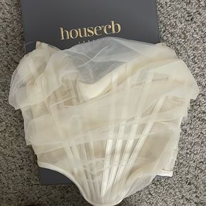 House of CB White Corset Top in xs